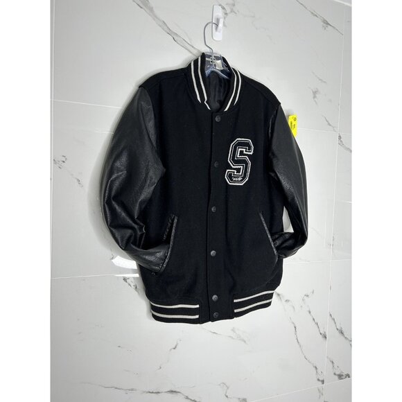 VTG Varsity Jacket Mens Letterman Wool Blend Football Bomber College Warm EUC - Picture 1 of 10